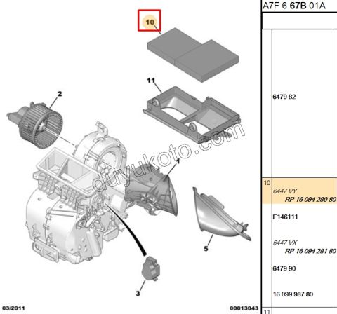 Peugeot 207 208 2008 Polen Filtresi C33 Otomatik Klimalı 2012/2019