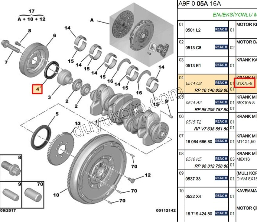 KECE KRANK ON 1.6THP 175HP EB2 75X61-8