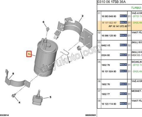 Mazot Yakıt Filtresi BXR3 3.0CC SAC