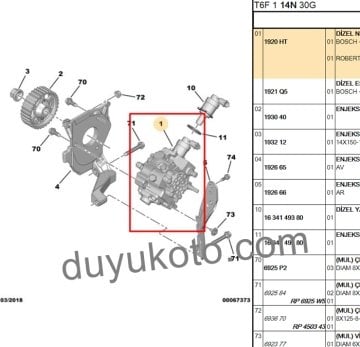 CİTROEN NEMO MAZOT POMPASI 1.4HDI 0445010102 3M5Q9A543DE