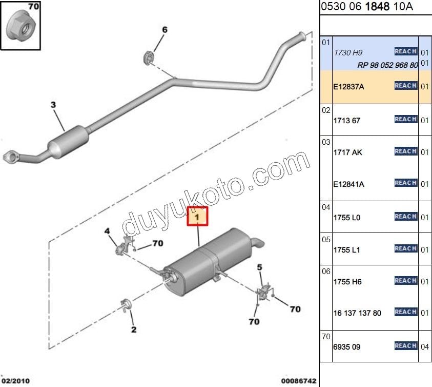 Egzoz Arka Susturucu C4 C42 DS4