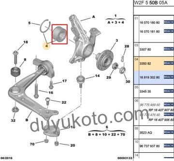 CITROEN C5 TEKER BİLYASI ÖN 2008 SONRASI