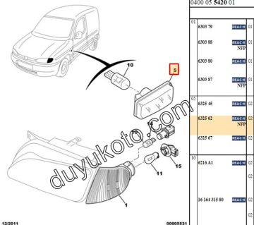 PEUGEOT 406 ÇAMURLUK SİNYALİ  BEYAZ