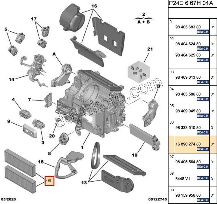 Peugeot 208 2008 Polen Filtresi CRSF Otomatik Klimalı 2019/2023