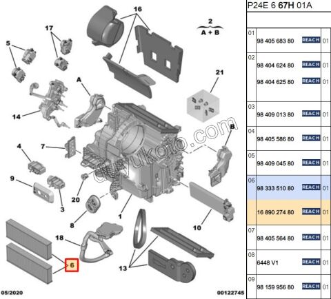 Peugeot 208 2008 Polen Filtresi CRSF Otomatik Klimalı 2019/2023