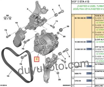 PEUGEOT 308 ALTERNATÖR (ŞARZ DİNAMO) 14V 150A