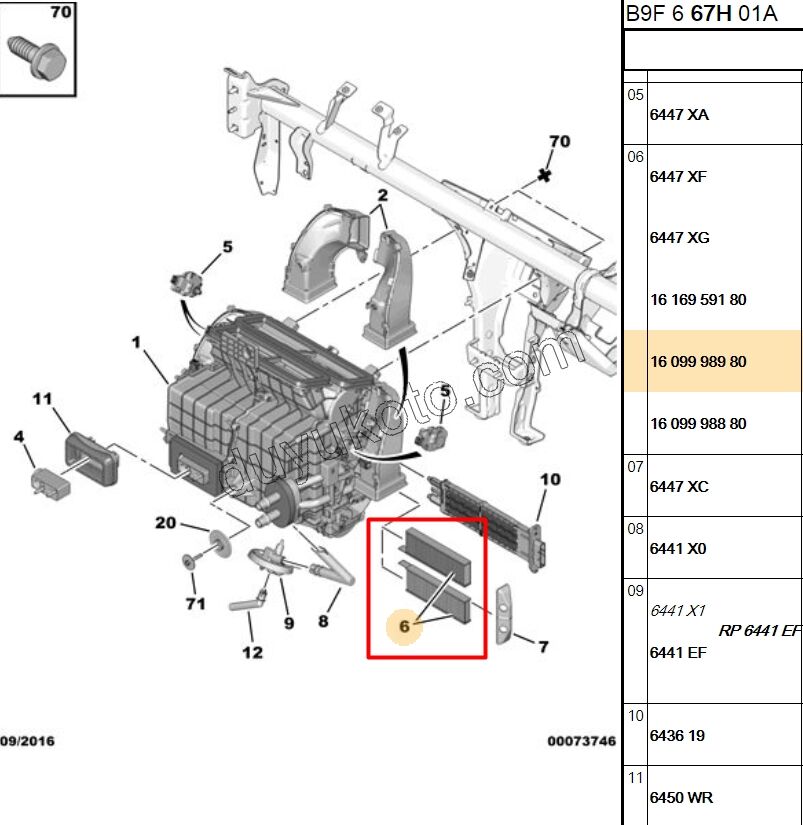 Peugeot 3008 Partner Citroen Berlingo Polen Filtresi STD 2016/2020