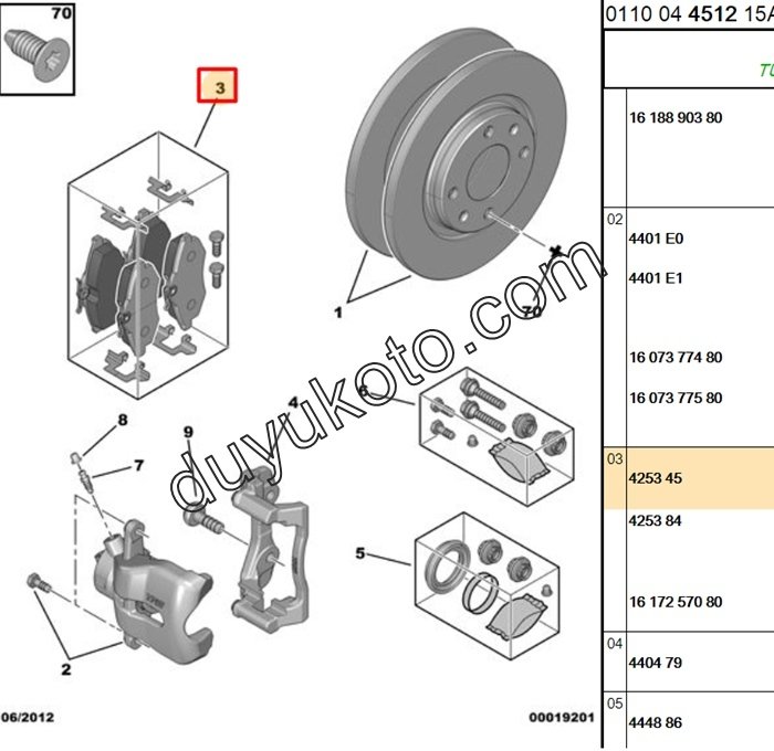 CİTROEN C3 FREN BALATASI TK. ÖN 1.4 BENZİN DİZEL (UFAK TİP) 72HP