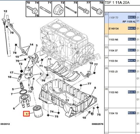 Yağ Filtresi EB2 TU5 EW10 DW10 8V