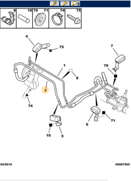 PEUGEOT 206 DİREKSİYON HORTUMU ALT 1.4HDI