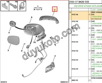 CİTROEN C4 PICASSO AYNA KAPAK SOL