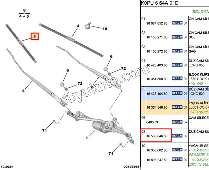 Expert/Jumpy/Scudo (17/24) Ön Cam Silecek Süpürgesi Sağ