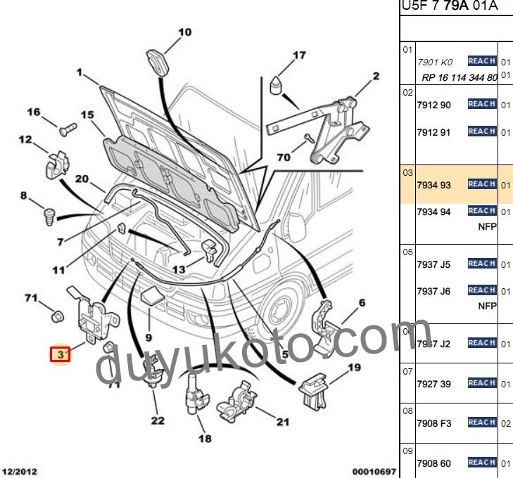 PEUGEOT BOXER MOTOR KAPUT KİLİDİ