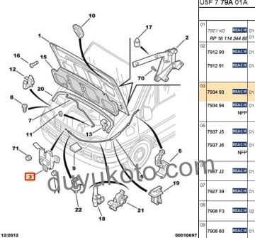 PEUGEOT BOXER MOTOR KAPUT KİLİDİ