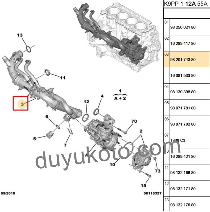 PEUGEOT SU KOLLEKTÖR BORUSU 1.5HDI EURO6