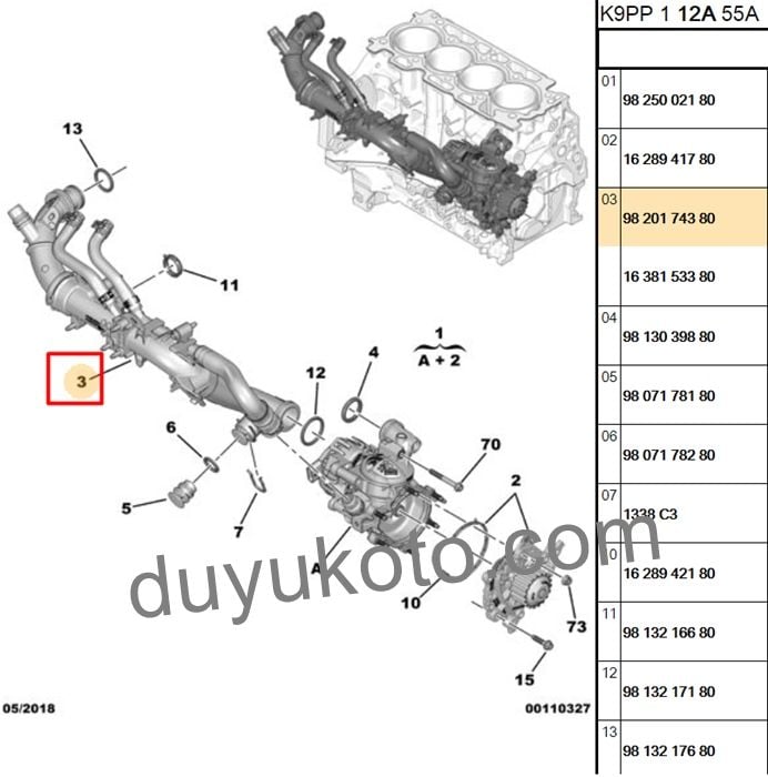 CİTROEN SU KOLLEKTÖR BORUSU 1.5HDI EURO6