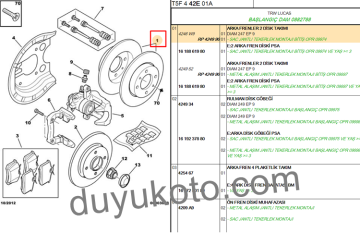 PEUGEOT 307 ARKA FREN DİSKİ TAKIM