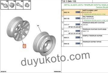 PEUGEOT 206 PLUS ÇELİK JANT 15İNÇ (6J 15 CH 4-28 INTERLAGOS)