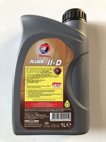 HİDROLİK DİREKSİYON VE OTOMATİK ŞANZIMAN YAĞI 1LT TOTAL YAG ATF FLUIDE II D