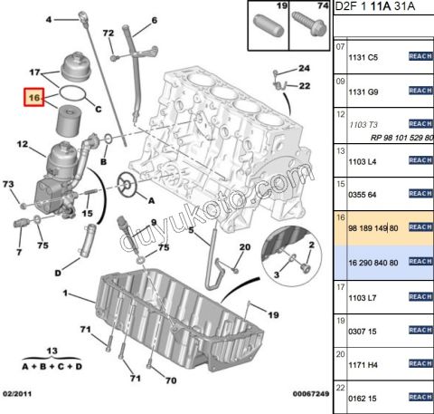 Yağ Filtresi ET3J4 EP3 1.6VTi 120HP