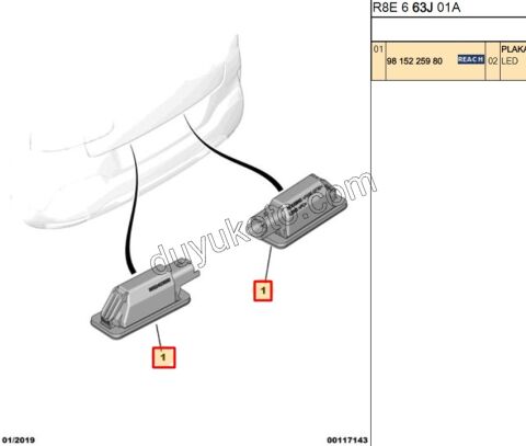 Peugeot 508 Citroen C4 Opel Corsa Plaka Lambası (Ledli) 2019/2024