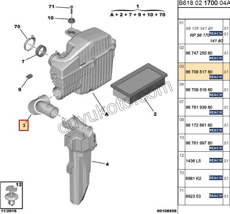 Hava Filtre Borusu Kazan Giriş C33