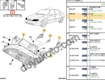 CİTROEN XSARA SAĞ FAR