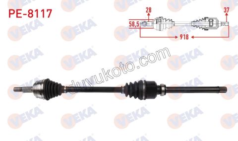 Aks Mili Sağ ATN8 OTOM 1.6HDİ Euro6 C 1.5HDİ Euro6 D PRT4 P3082