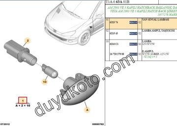 PEUGEOT 206 OVAL CAMURLUK SİNYALİ  BEYAZ  DUYSUZ