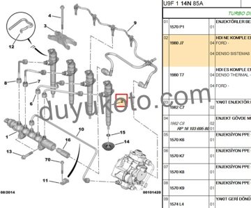 PEUGEOT BOXER ENJEKTÖR 2.2HDI 120HP (2007-2012)  (DENSO 10K29047) 6C1Q9K546AC