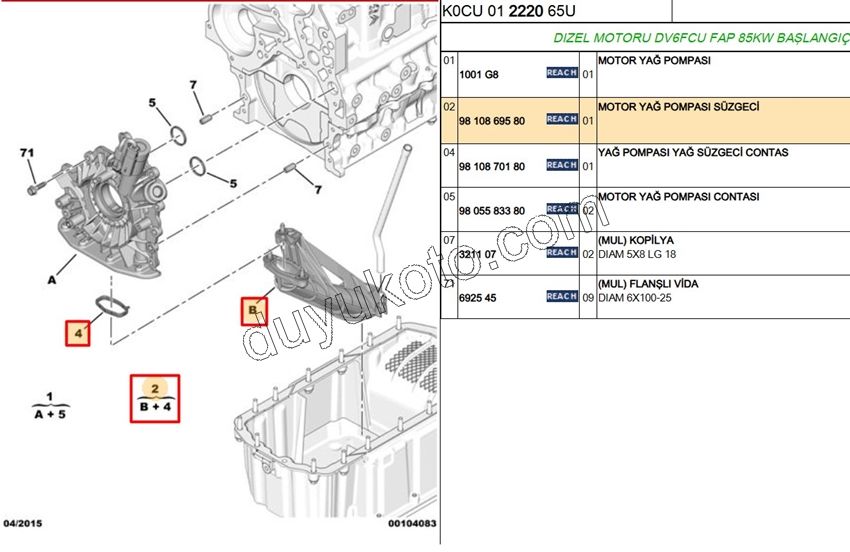 SUZGEC YAG POMPA EXP4 1.6HDİ Euro6