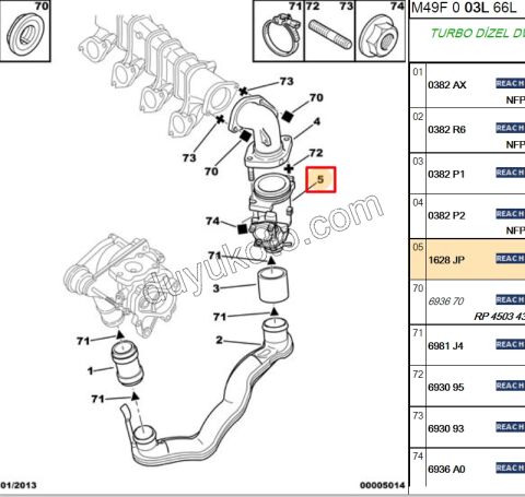 Motor Hava Dozörü DW10 8V