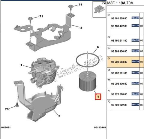 Mazot Yakıt Filtresi 1.5HDİ Euro6