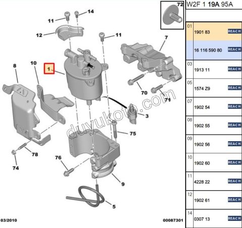 Komple Mazot Filtresi DW12 2.2HDI