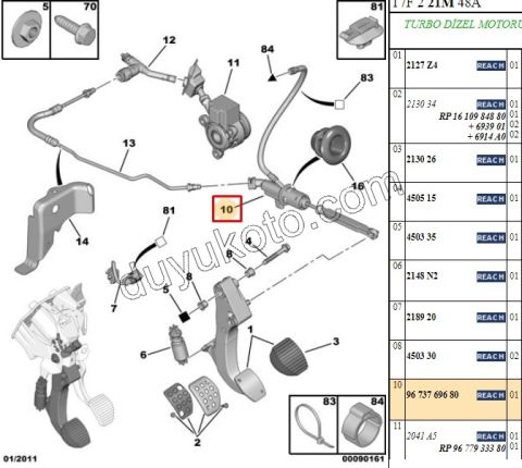 MERKEZ DEBRIYAJ UST P3081 1.6HDİ Euro5 6VIT 3PIN