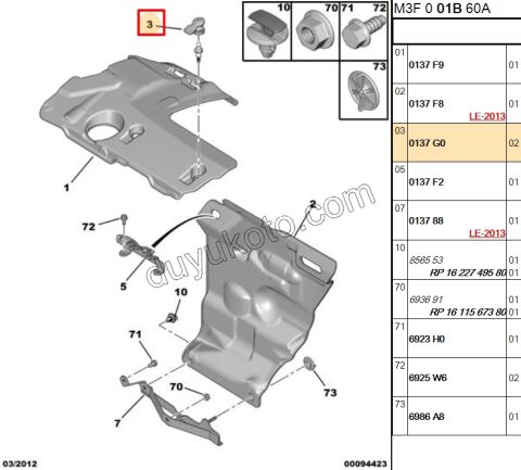 Moto Üst Muhafaza Kapağı Tutucu Lastik 1.6HDİ Euro5
