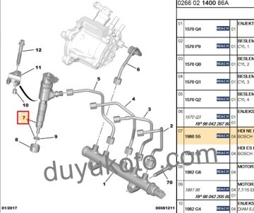 CİTROEN BERLİNGO ENJEKTÖR 1.6HDI 90HP 75HP (0445110340 / 9687069280)