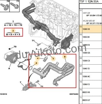 PEUGEOT 206 DEVİRDAİM SU BORUSU 1.4HDİ 9641522280  (EURO4)