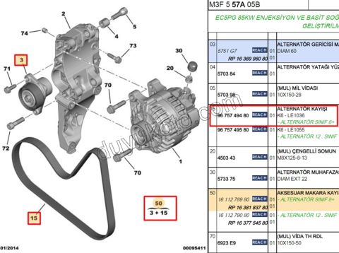 Alternatör V Kayış Kiti (Gergi Kütüklü) P301 EC5