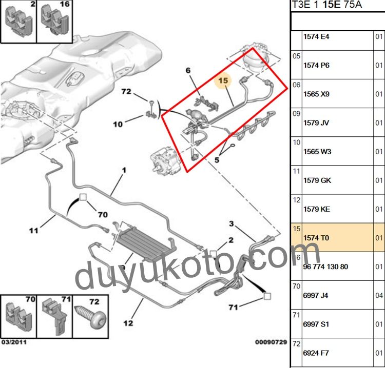 PEUGEOT 206 MAZOT ELCIK HORTUMU 1.4HDİ DV44