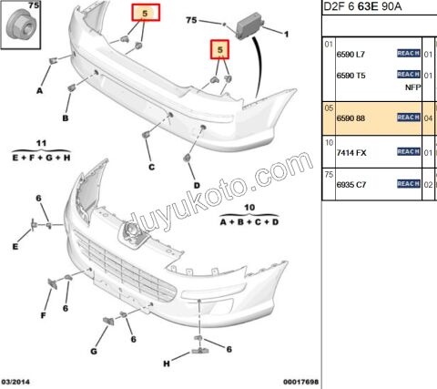 SENSOR PARK ARKA P407 9663649877