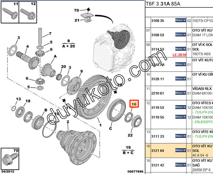 PEUGEOT 206 AKS KEÇESİ SOL OTOMATİK AL4