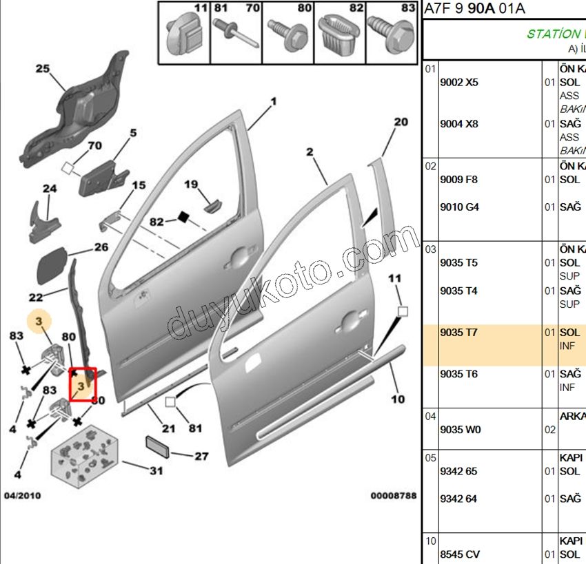 MENTESE KAPI ON ALT L P207
