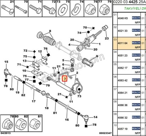 Direksiyon AMORTISORU AX P106