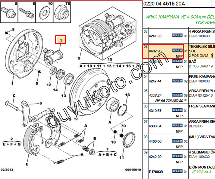 CITROEN SAXO FREN SİLİNDİRİ SOL