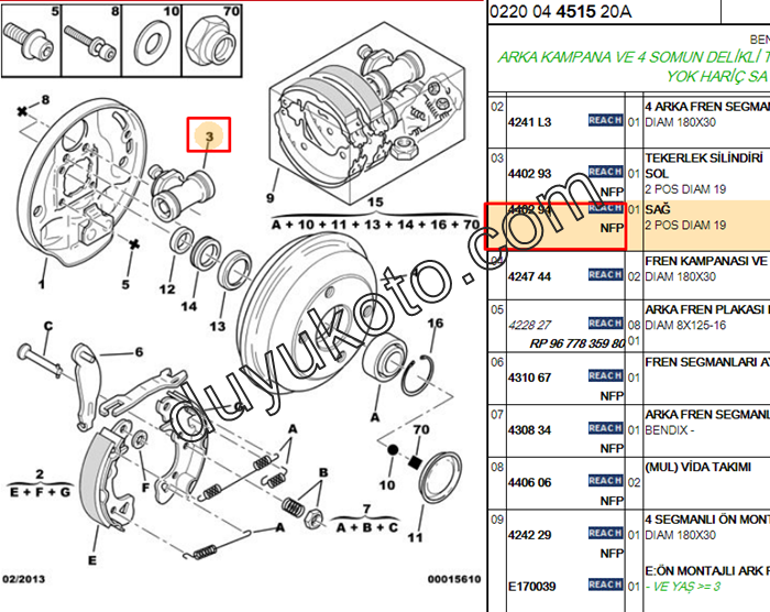 CITROEN SAXO FREN SİLİNDİRİ SAĞ