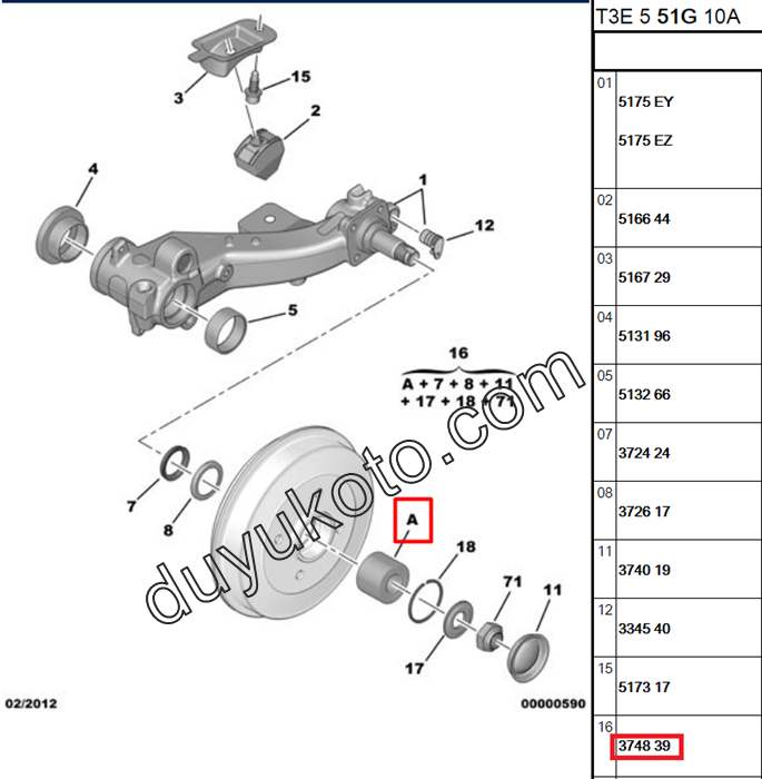 PEUGEOT 206 TEKER BİLYASI ARKA