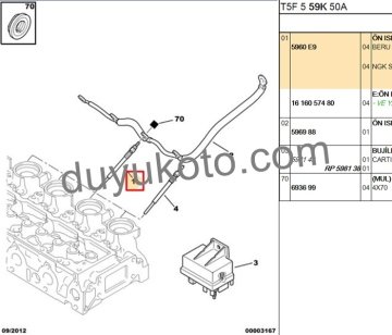 CİTROEN XSARA KIZDIRMA(ISITMA) BUJİSİ 1.4HDI (SOMUNLU)