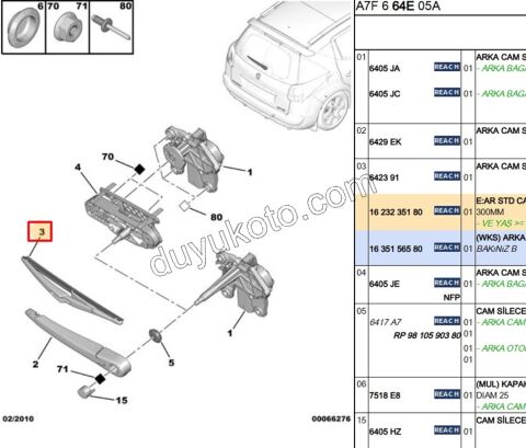 Arka Cam Silecek Süpürgesi