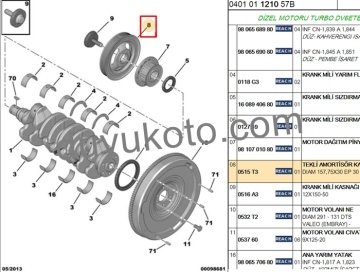 CİTROEN C2 KRANK KASNAĞI 1.4HDI